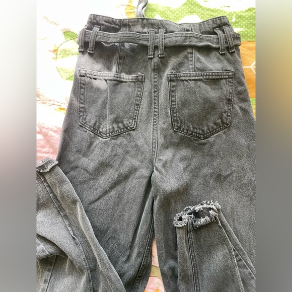 Paper Bag Black Denim Jeans High Waisted Forever 21 - Picture 3 of 3